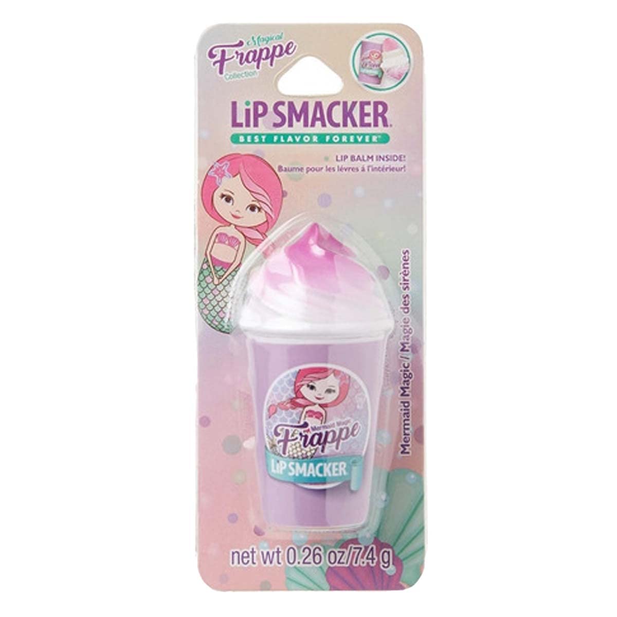Lip Smacker Frappe Cup Balm to Prevent Chapped Lips, Mermaid Magic, 1 Tube, 0.26 Oz : Beauty & Personal Care