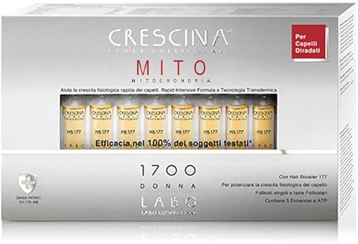 Crescina Transdermic Mito Follicular Islands Hair Regrowth Treatment 1700 Women 20 Vials