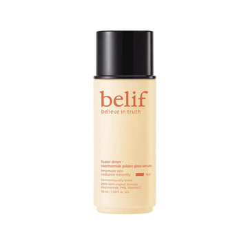 Belif Super Drops Niacinamide Vitamin C Golden Glow Serum, 2-In-1 Hydrating Makeup Primer,Lluminator And Highlighter To Blur Pores & Even Skin Texture, Pha, Korean Skin Care