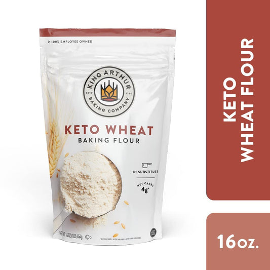 King Arthur, Keto Wheat Flour Blend, Non-GMO Project Verified, 1-to-1 Substitute for All- Purpose Flour, 16 Ounces