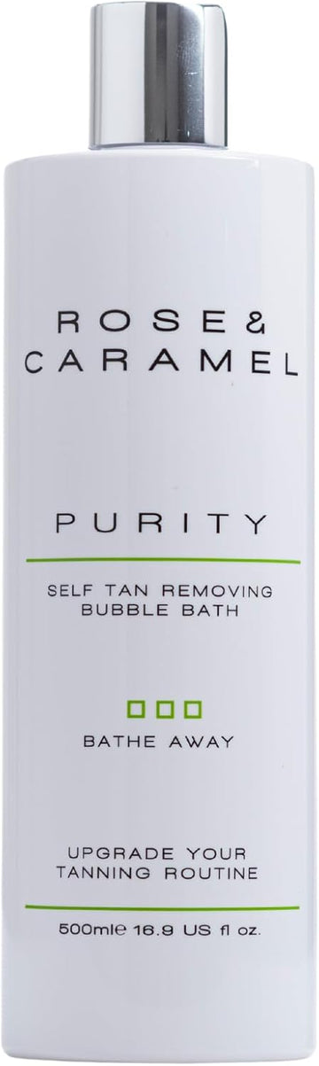 Rose & Caramel Purity Self Tan Removing Bubble Bath (500Ml). Clearly Removes Fake Tan - Vegan & Cruelty Free