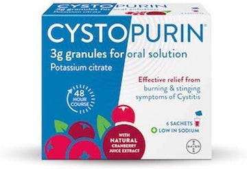 Cystopurin Cystitis Relief, Cranberry Flavour And Low In Sodium, 6 Sachets (Pack Of 2)