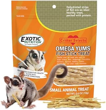 Exotic Nutrition Omega Yums Fish Stick Treat for Sugar Gliders | All Natural & Made with Real Fish (1) : Pet Supplies