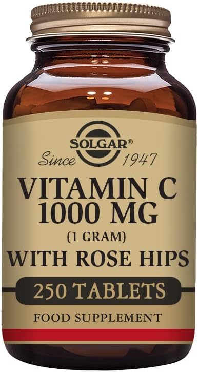 Solgar Vitamin C 1000 Mg With Rose Hips, 250 Tablets - Antioxidant & Immune Support - Overall Health - Supports Healthy Skin & Joints - Non Gmo, Vegan, Gluten Free, Dairy Free, Kosher - 250 Servings