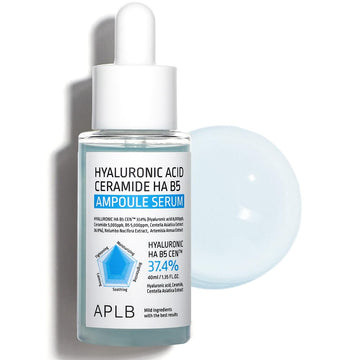 Aplb Hyaluronic Acid Ceramide Ha B5 Ampoule Serum | Hyaluronic Ha B5 Cen™ 37.4% 1.35 Fl.Oz/Korean Skincare, Long Lasting Moisturizing, Revitalize For Gentle And Improve Skin Texture