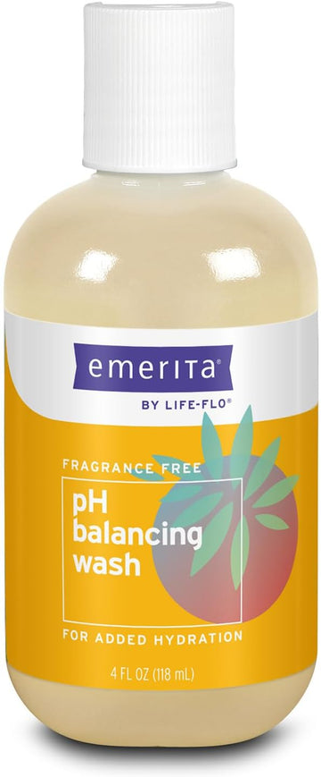 Emerita by Life-flo pH Balancing Feminine Wash, Hydrating Cleanser Soothes Delicate Areas, Fights Odor and Keeps You Feeling Fresh, Made Without Parabens, Fragrance Free, Not Tested on Animals, 4oz