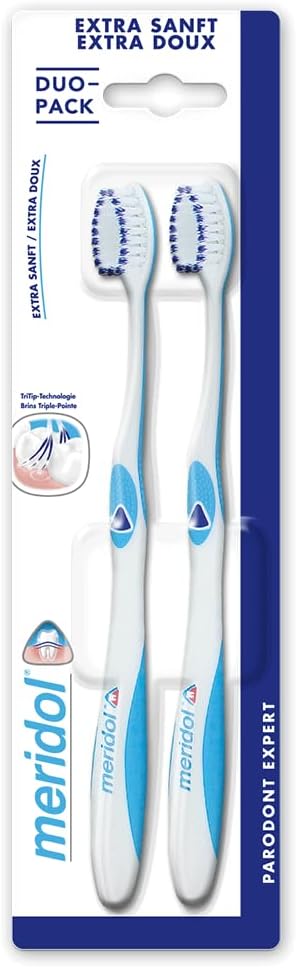 Meridol Parodont Expert Duo Pack Extra Soft Toothbrush - Blue And Purple