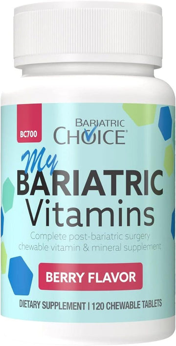 Bariatric Choice My Bariatric All-in-One Multivitamin Chewable with 300 mg of Calcium, Berry (120ct)