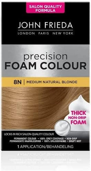 John Frieda Precision Foam Colour Number 8N, Medium Natural Blonde, 1 Count (Pack Of 1) : Amazon.co.uk: Beauty