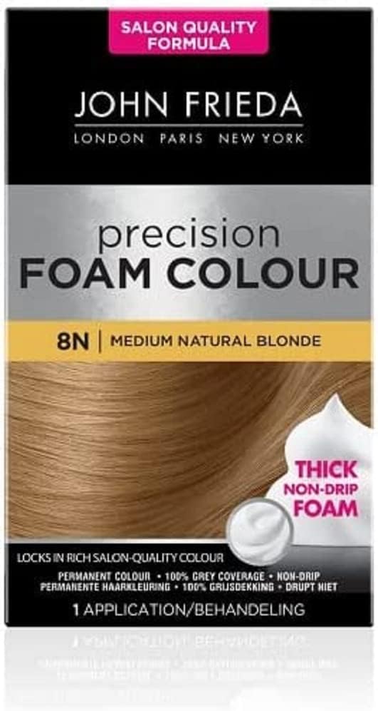 John Frieda Precision Foam Colour Number 8N, Medium Natural Blonde, 1 Count (Pack Of 1) : Amazon.co.uk: Beauty