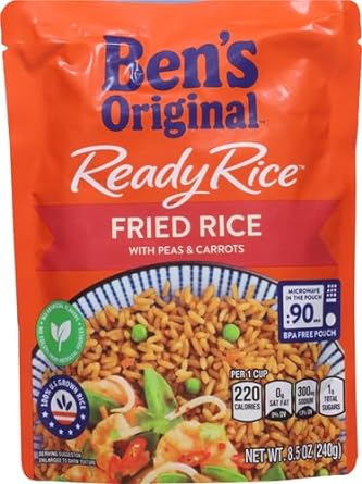 BEN'S ORIGINAL Ready Rice Fried Flavored Rice, Easy Dinner Side, 8.5 OZ Pouch (Pack of 12)