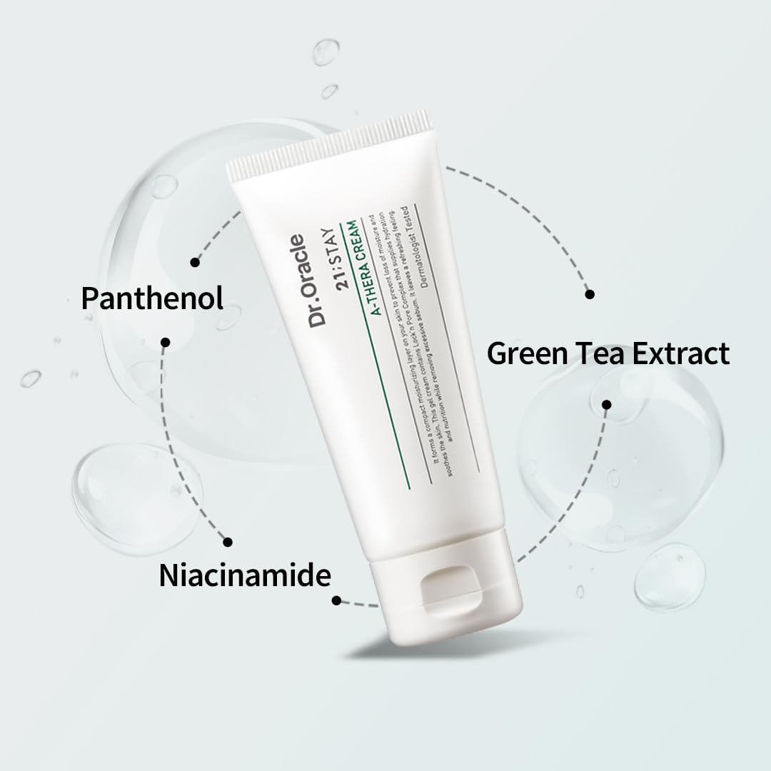 Dr. Oracle 21 Stay A-Thera Cream Gel – Lightweight Gel Moisturizer For Oily, Sensitive Skin, Non-Comedogenic, Korean Skincare, Dermatologist Tested, 1.69 Fl. Oz : Beauty & Personal Care