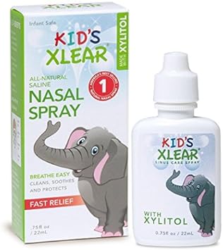 Xlear Kids' Nasal Spray, Natural Saline Nasal Spray for Kids with Xylitol, Daily Nasal Decongestant, Nose Moisturizer 0.75 fl oz (Pack of 2)