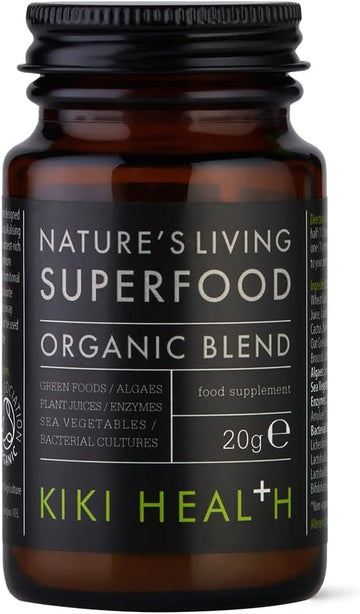 Kiki Health Nature'S Living Superfood 20G - Immune System Support - Blend Of Raw Green Foods & Plant Juices - Contains 36 Alkalising Ingredients - Gluten Free - Suitable For Vegetarians & Vegans