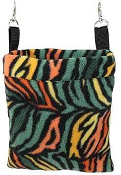Deluxe Nest Pouch (Rainbow) - Hanging Fleece Cage Accessory Toy - For Sugar Gliders, Squirrels, Marmosets, Hamsters, Ferrets, Birds, Rodents, Rats, Reptiles, Small Pets - Hammock, Tower, Bed, Nest