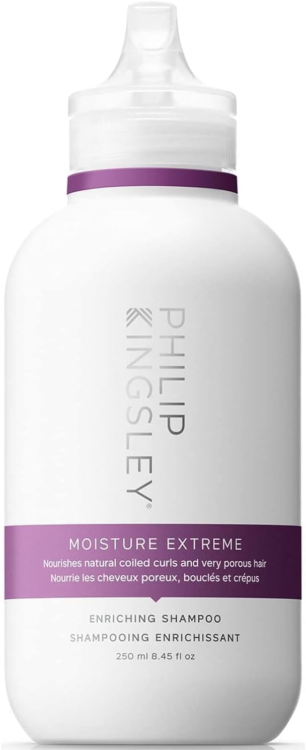 Philip Kingsley | Moisture Extreme Enriching Shampoo | For Curly, Dry, Damaged Hair | Moisturises, Hydrates, And Adds Shine| Detangles And Controls Frizz Adds Shine | 250Ml