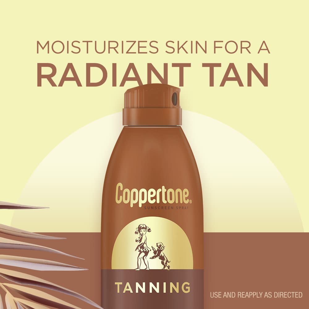 Coppertone Tanning Sunscreen Spray, Water Resistant Spray Sunscreen SPF 15, Broad Spectrum SPF 15 Sunscreen, 5.5 Fl Oz (Pack of 1) : Beauty & Personal Care