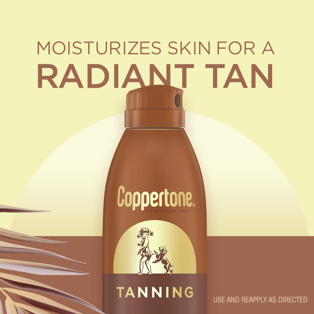 Coppertone Tanning Sunscreen Spray, SPF 15 Broad Spectrum Tanning Sunscreen, Water Resistant Sunscreen, 5.5 Oz : Beauty & Personal Care