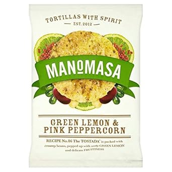 Manomasa Green Lemon & Pink Peppercorn Tortilla Chips - 160G (0.35 Lbs)