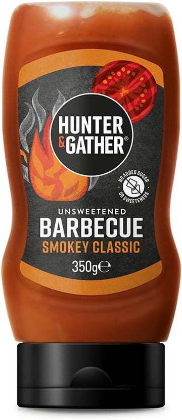 Hunter & Gather Unsweetened Barbecue Sauce | 350G Bbq Sauce Keto, Paleo, Low Carb & Vegan Friendly | Free From Added Sugar & Sweeteners
