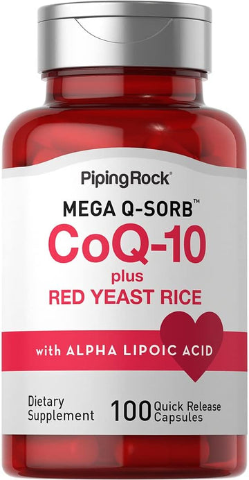Piping Rock Coq10 With Red Yeast Rice | 100 Capsules | With Alpha Lipoic Acid | Non-Gmo, Gluten Free Supplement