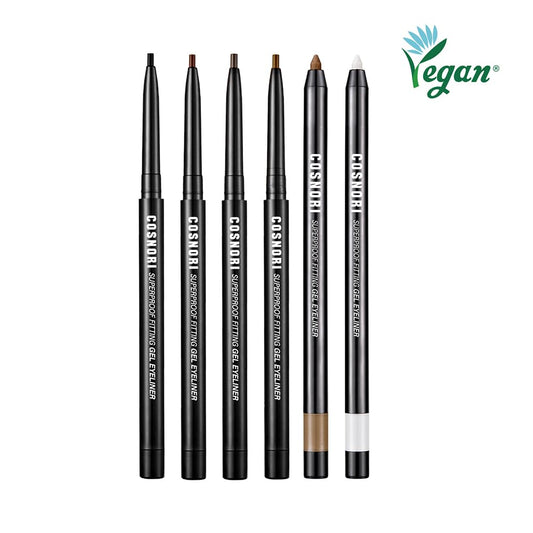 Cosnori Super Proof Fitting Gel Eyeliner 01 Vivid Black - Smudge-Proof, Longwear Eyeliner Pencil, Soft Drawing 2Mm Ultra-Slim Pencil, Waterproof, 0.004Oz (0.13G)