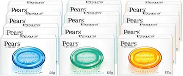 Pears Pure & Gentle Transparent Soap Bar With Natural Oils 125G (Pack Of 4) & Mint Extracts 125G (Pack Of 4) & Lemon Flower Extracts 125G (Pack Of 4)