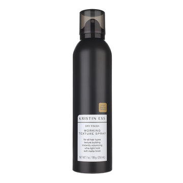Kristin Ess Dry Texture Hair Spray | Volumizing & Texturizing Styler, Ultra-Light Hold Hairspray For Curls, Waves, & Fine Hair | Soft Matte Finish, Fresh Pear Fragrance, 7 Oz