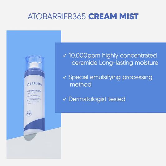 Aestura Atobarrier365 Ceramide Creammist - Long Lasting Moisturizing Face Serum Mist With Ceramide - 4.05 Oz, 120Ml