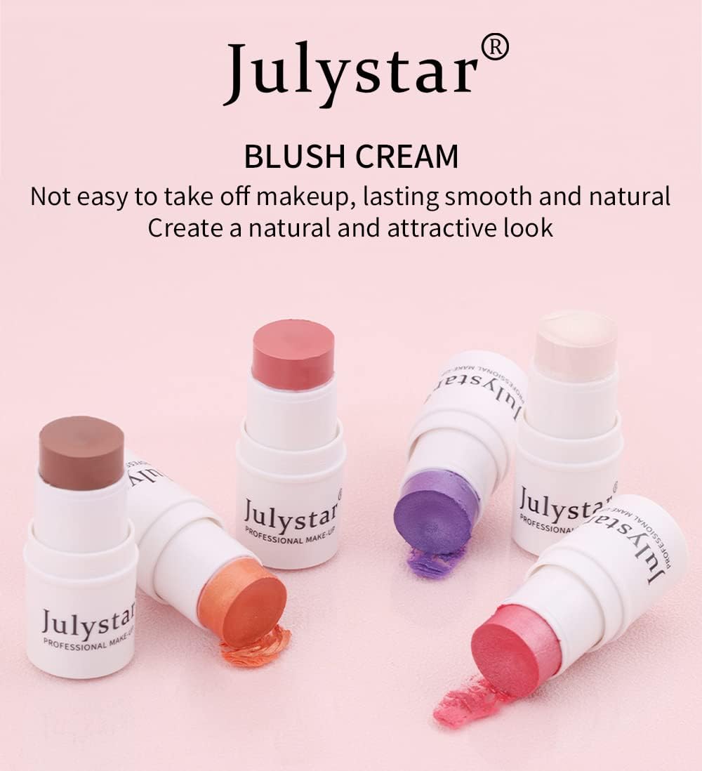 Julystar High Gloss Makeup Suntan Rouge Pearl Powder Blusher Cream Stick Matte Blusher (05#)