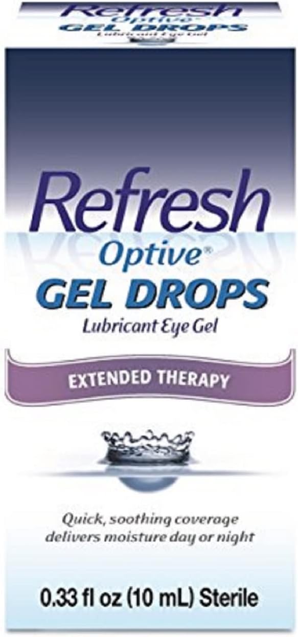 Refresh Optive Gel Drops Lubricant Eye Gel Preserved Tears, 0.33 Fl Oz (10 Ml)