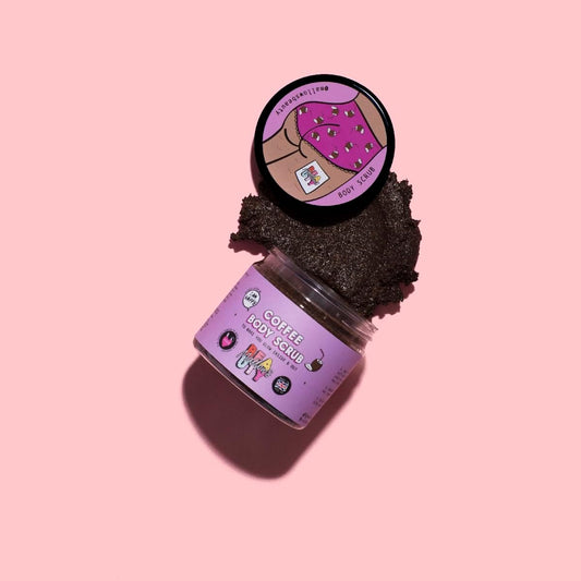 Mallows Beauty Coffee Body Scrub, Exfoliating Body Scrub, Brightens And Nourishes The Skin, Prevents Strawberry Legs, Vegan And Handmade In The Uk, 180G