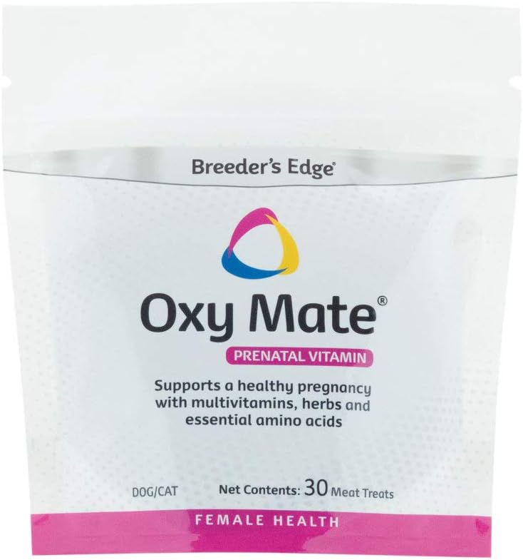 Revival Animal Health Breeder's Edge Oxy Mate - Prenatal Supplement for Dogs & Cats - 30ct Meat Treats