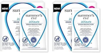 Summer'S Eve, Ultimate Odor Control, Daily Feminine Wipes With Boric Acid, Removes Odor, On-The-Go Body Wipes With Ph Balance, 12 Ct (Pack Of 2)