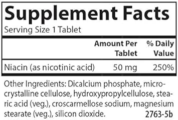 Carlson - Niacin, 50 mg, Supports Cholesterol Metabolism, Energy Production, Heart Health, Nerve Function, 300 Tablets