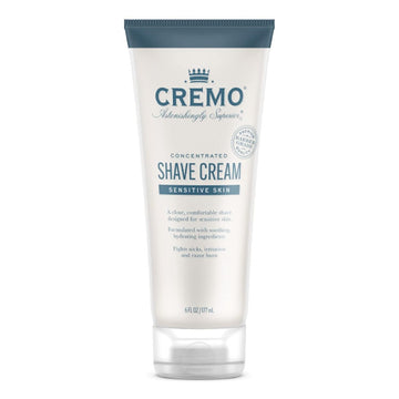 Cremo Barber Grade Sensitive Shave Cream, Astonishingly Superior Smooth Shaving Cream For Men, Fights Nicks, Cuts And Razor Burn, 6 Fl Oz