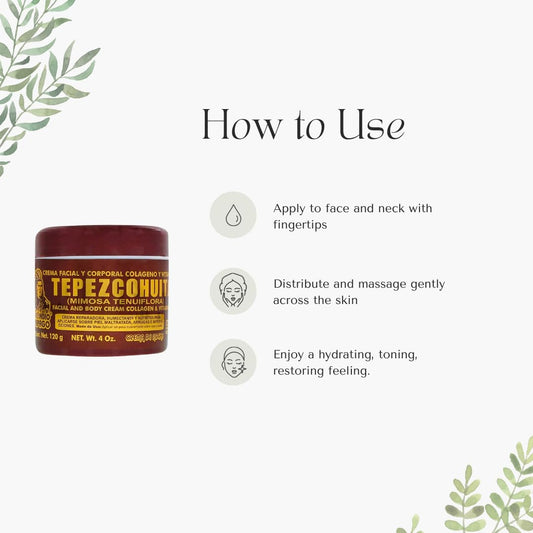 Del Indio Papago Tepezcohuite Night Cream - Tepezcohuite Cream From Mexico - Reduces Wrinkles, Renews Skin, Grease Free - Jumbo Size 4 Oz