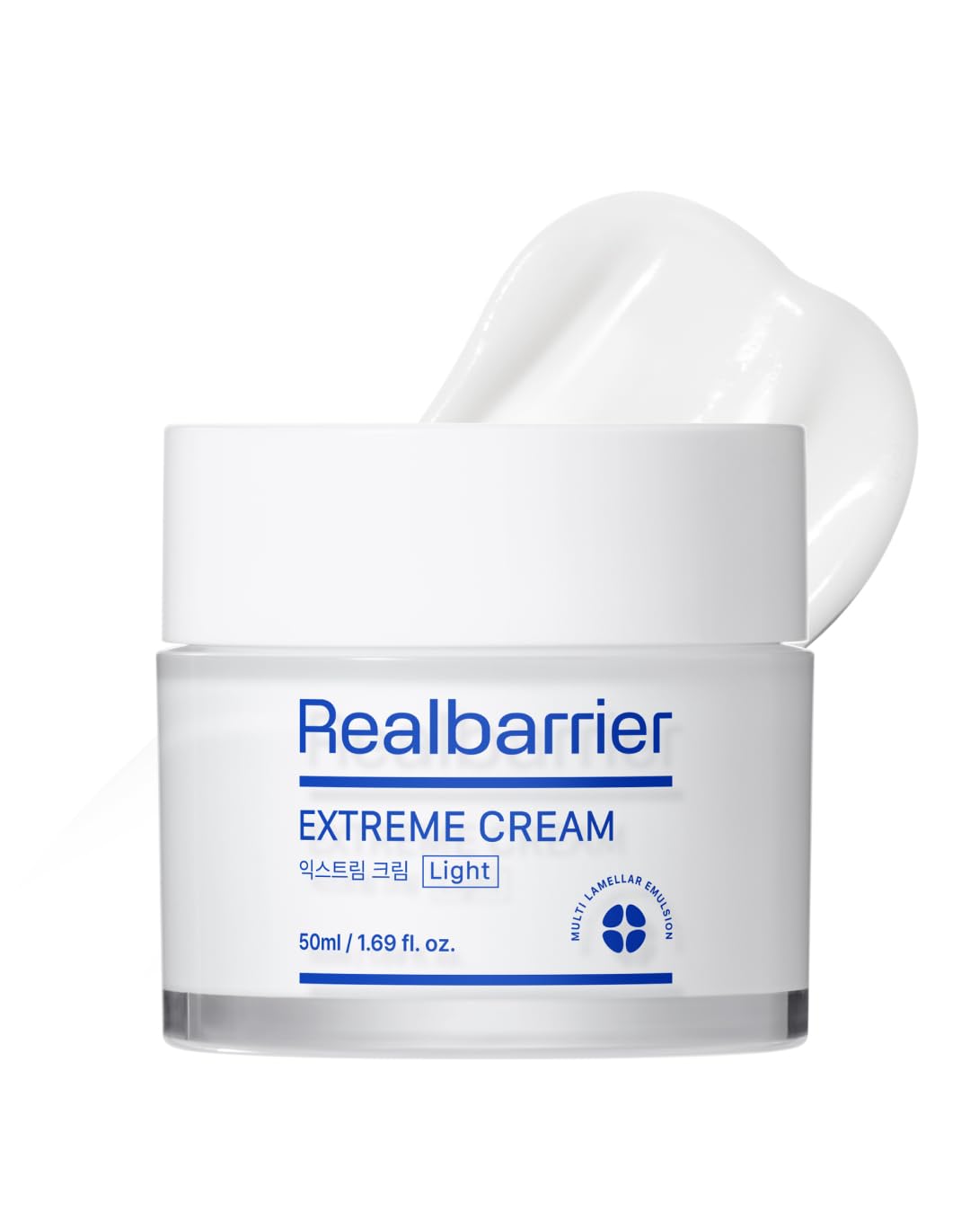 Real Barrier Extreme Cream Light 1.69 Fl Oz, Lightweight Daily Soft Cream Facial Moisturizing Soothing Cream With Hyaluronic Acid Ceramides For Sensitive Skin, Strengthen Skin Barrier, Korean Skincare