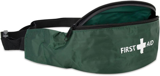 Reliance Medical - Playground First Aid Kit In Green Riga Bumbag, Ideal For Playground Injuries And Typical School Ground Accidents - Contains Bandages, Dressings, Eye Pads, Plasters, Wipes & More