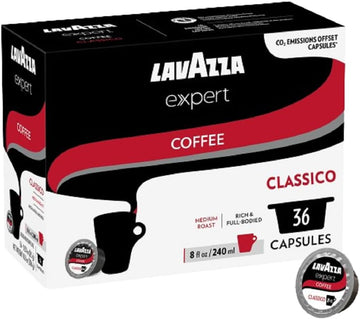 Lavazza Expert Classico Coffee Capsules, Rich and Full-Bodied, Intensity 5 out 10, notes of chocolate and dried fruits, Coffee Preparation, Blended and Roasted in Italy, (36 Capsules)