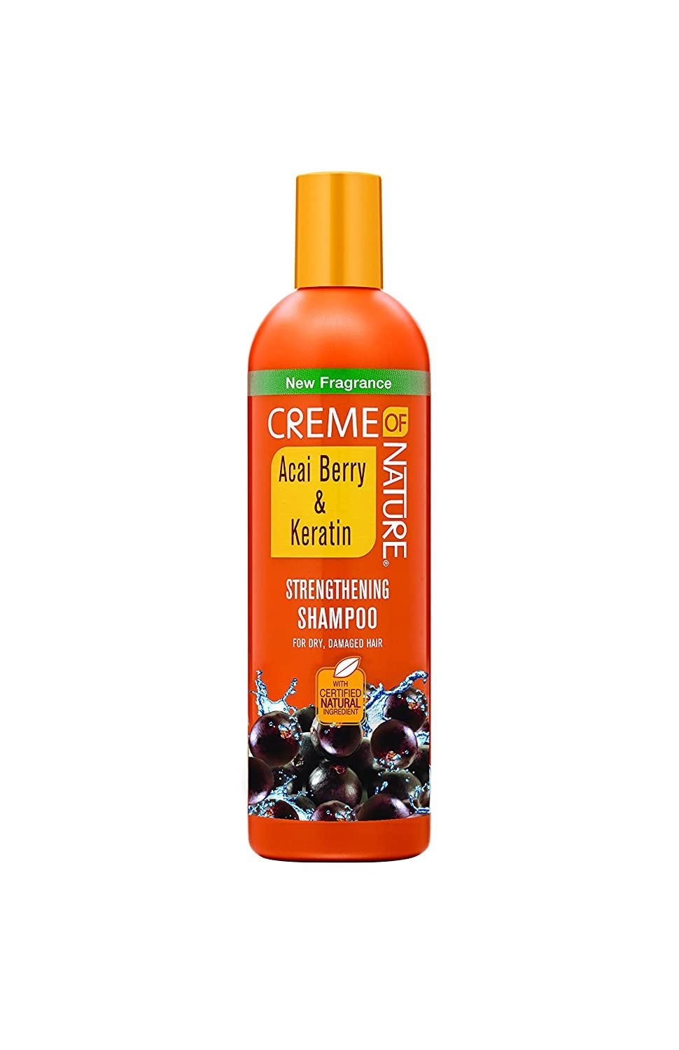 Creme Of Nature, Strengthening Shampoo, Acai Berry & Keratin Formula For Dry Damaged Hair, 12 Fl Oz