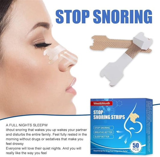 Nasal Strips, Relieve nasal congestion, No side effects, 8 hr relief, Breathe Better Instantly, No side effects, Nose Strips for Snoring, Snoring Strip for Men and women, 8 hr relief, 50 Patches