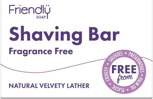 Friendly Soap Handmade Natural Fragrance Free Shaving Soap - Smooth, Gentle, Sensitive 95G