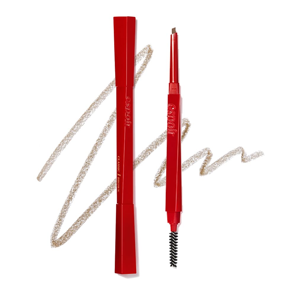 Espoir The Brow Balance Pencil #5 Light Brown | Eye Brow Pencil Quick And Easy To Draw Without Clumping With Slim Triangle Shape| A Detailed And Rich Eyebrow Texture | Korean Eyebrow Makeup
