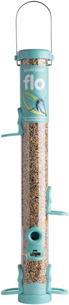 Jacobi Jayne FLO-S1B Bird Feeder, Aqua, Large?FLO-S3B