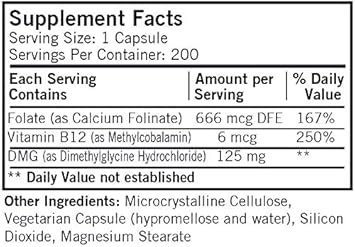 Dmg 125 Mg With Folate And Methyl B12