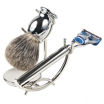 Chrome Razor And Shaving Brush Stand - Holds Straight Edge Razors, Barber Razors, Long Handle Double Edge Safety Razors, Cartridge Razors & Shave Brush : Beauty & Personal Care