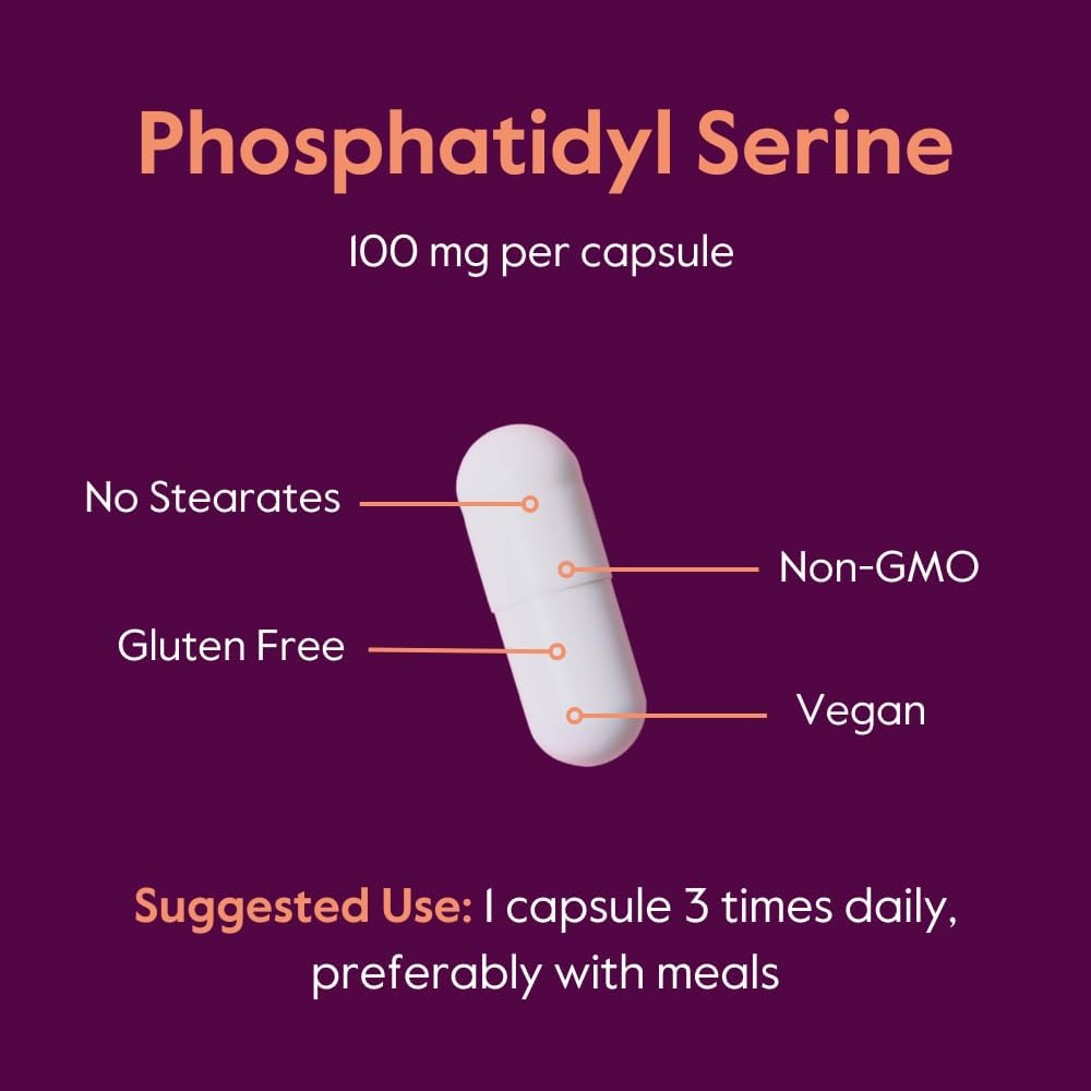 Bestvite Phosphatidylserine 100Mg Per Capsule (120 Vegetarian Capsules) With Sharp-Ps® Green - Patented And Clinically Tested - Stearate Free - Soy Free - Gluten Free - Vegan - Non Gmo : Health & Household
