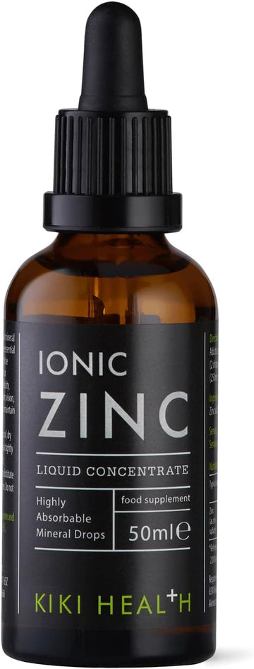 Kiki Health Ionic Zinc Liquid Concentrate | Purely Natural Premium Organic Zinc Supplement | Immune System Booster | Easy To Use & Mineral Drops | Vegan Health Support For Daily Wellness - 50Ml