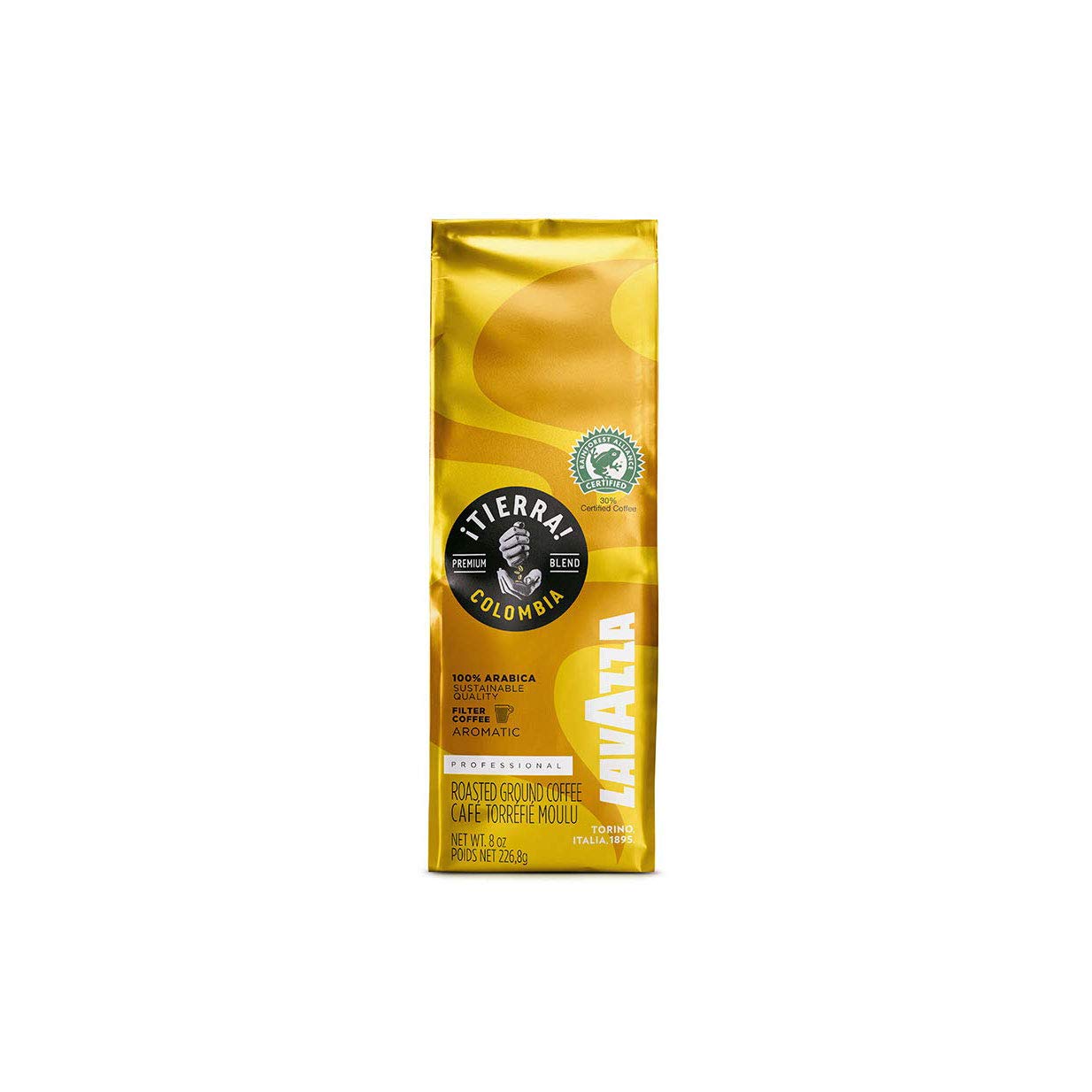 Lavazza ¡TIERRA! Colombia 100% Arabica-filter Authentic Italian, Blended And Roated in Italy, Fruity aroma with a balanced body-filter resulting in notes of grapefruit, red fruits, bergamot & Honey